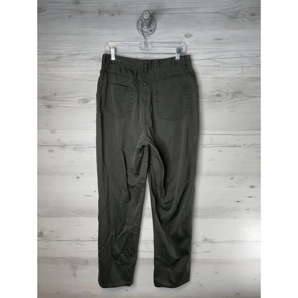L.L.Bean Pants Womens 14 Tall Olive Green Double L Relaxed Fit Chino Cotton - Picture 7 of 12